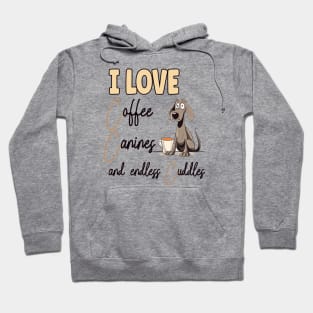 I Love Coffee Canines and Cuddles Labrador Retriever Owner Funny Hoodie